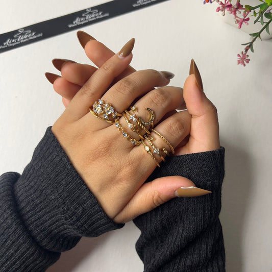 Moon Stackable Set Of 10 Rings
