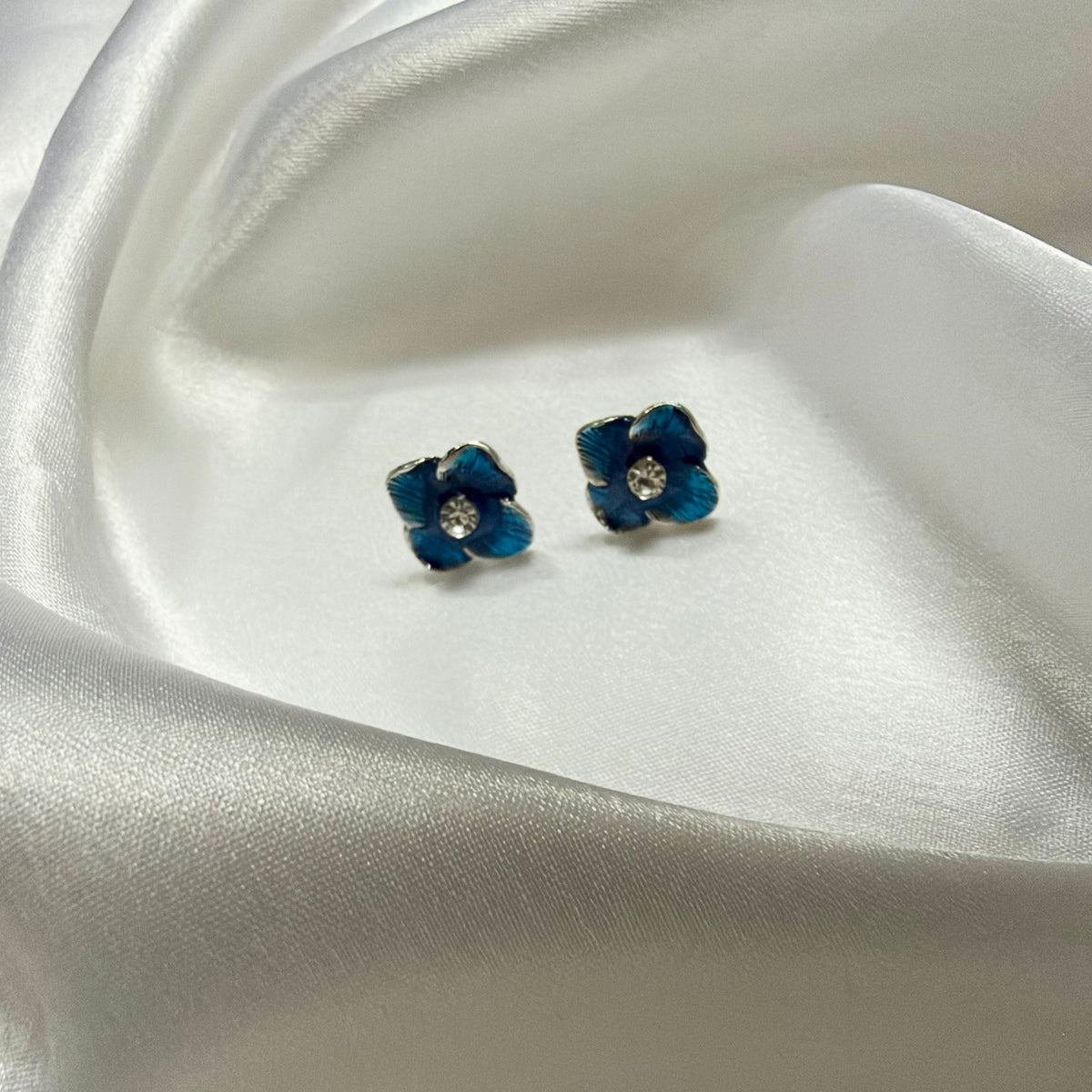 Blue Flower Korean Earrings