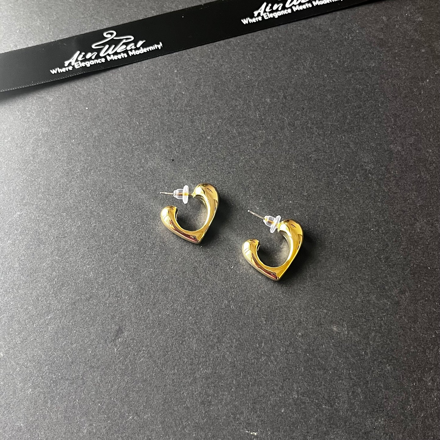 Curved V Golden Earrings