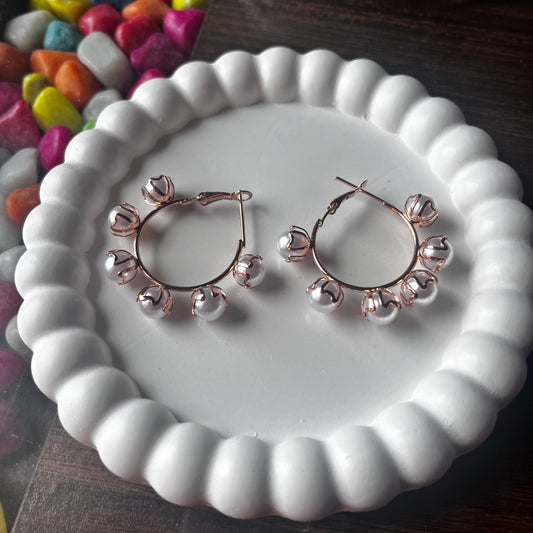 Pearls Hoop Earrings