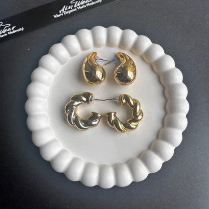 Golden Stud Earrings Combo