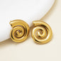 Gold Plated Stainless Steel Anti Tarnish Spiral Chunky Earrings