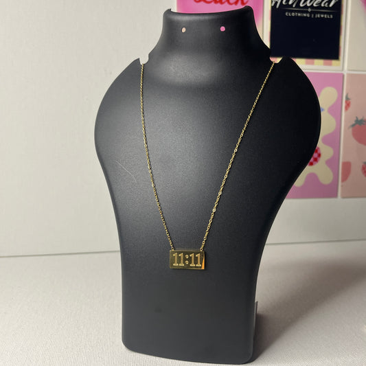 Viral Gold Plated Anti Tarnish 11:11 Angel Pendant