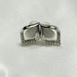 Silver-Toned Square Stud Korean Earrings