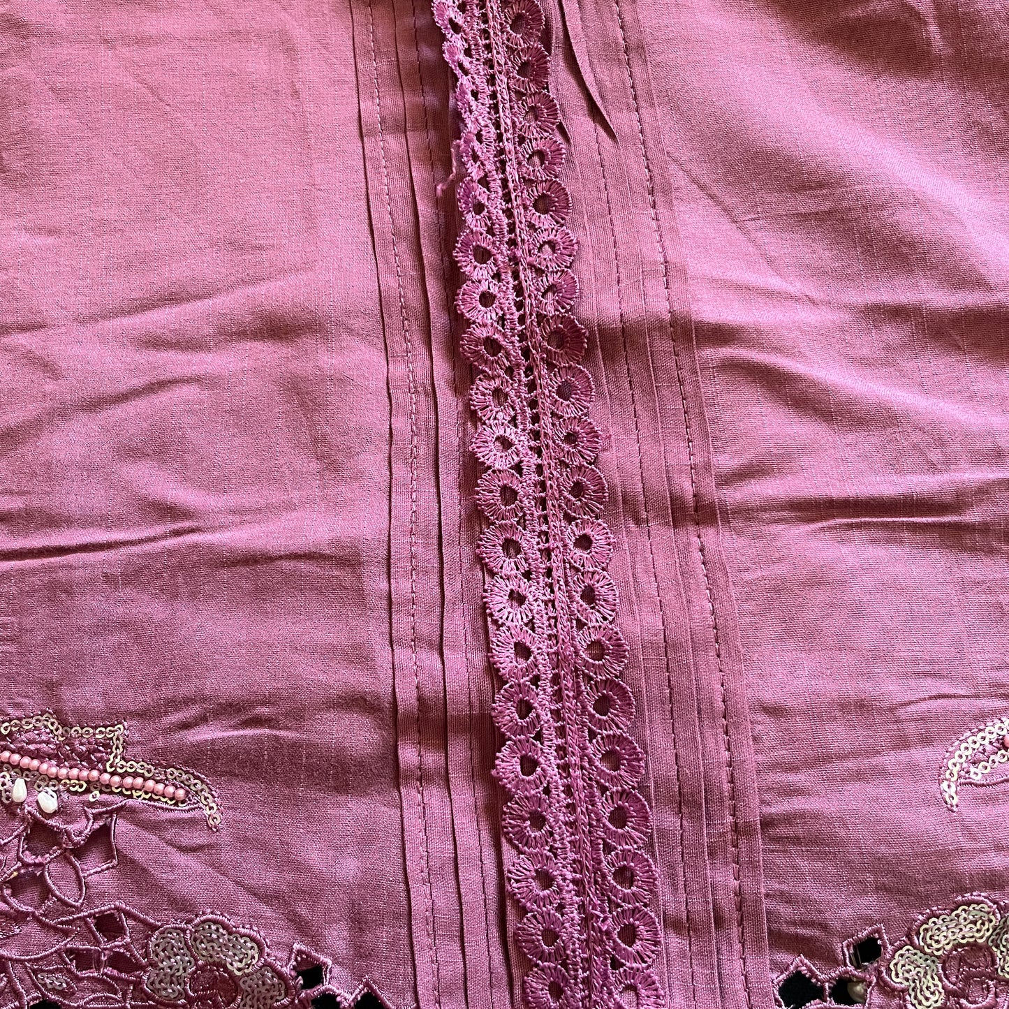 Noor Pink Embroidered Cut Work Suit