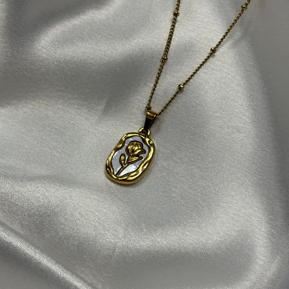 Viral Anti Tarnish Rose White Pendant