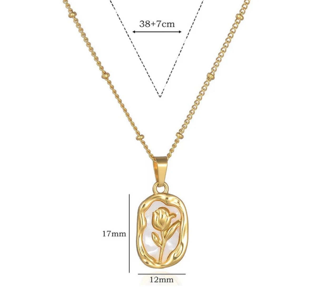 Viral Anti Tarnish Rose White Pendant