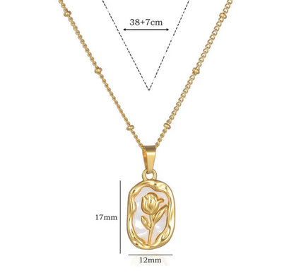 Viral Anti Tarnish Rose White Pendant