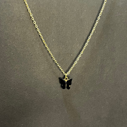 Black Butterfly Necklace