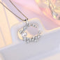 Silver Plated American Diamond Studded Moon Korean Pendant