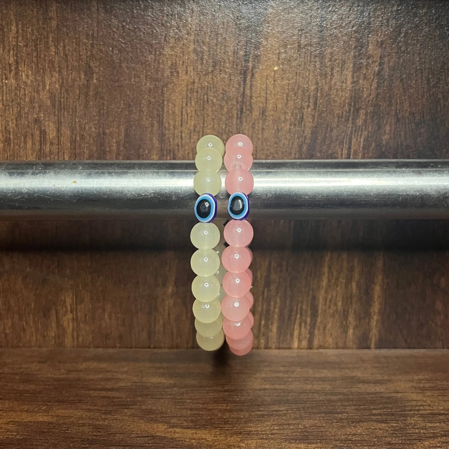 Pink & Yellow Evil Eye Distance Bracelets Ain Wear - Where Elegance Meets Modernity!