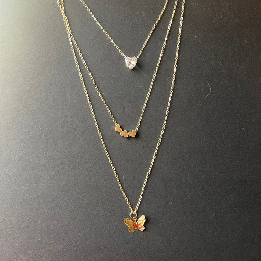 Heart & Butterfly Necklace