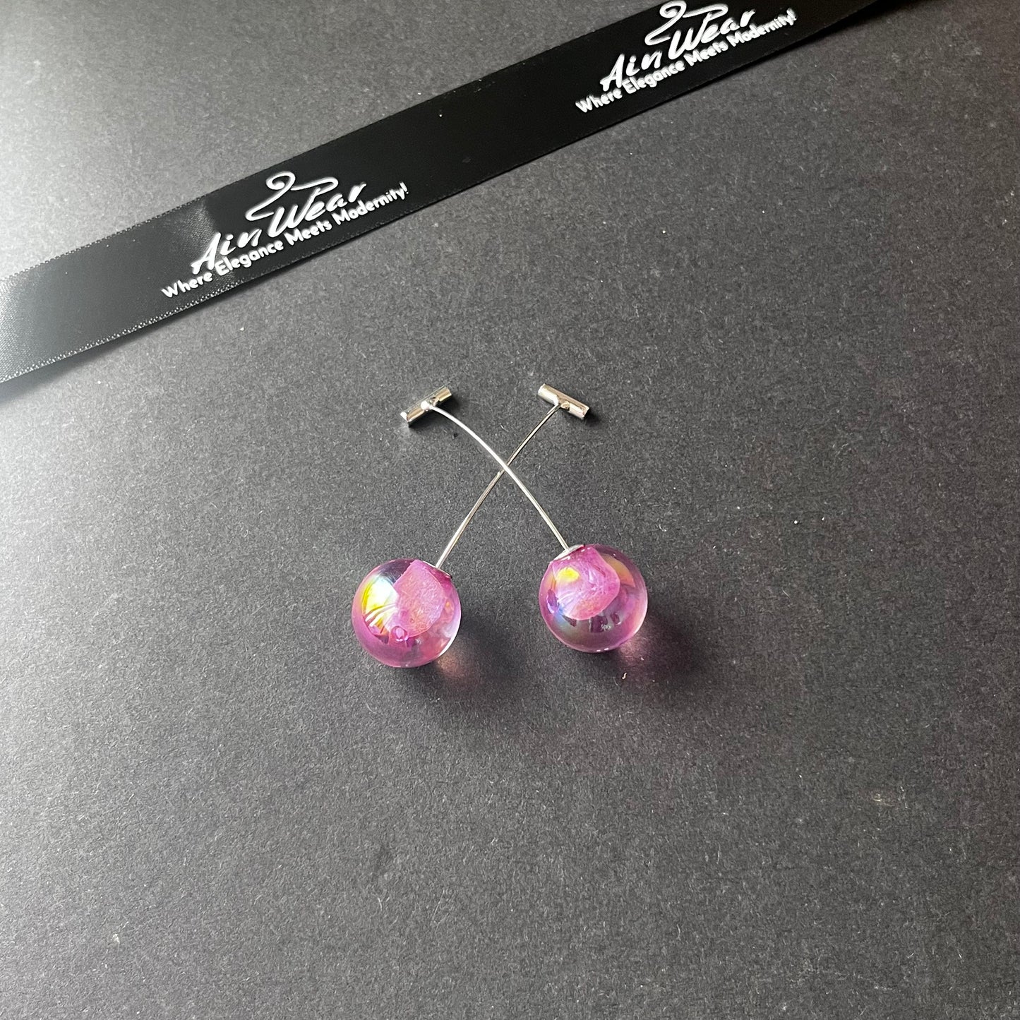 Aesthetic Pink Cherry Earrings