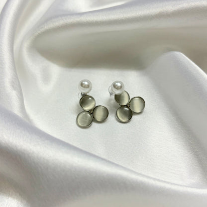 Silver-toned Dangle Korean Earring