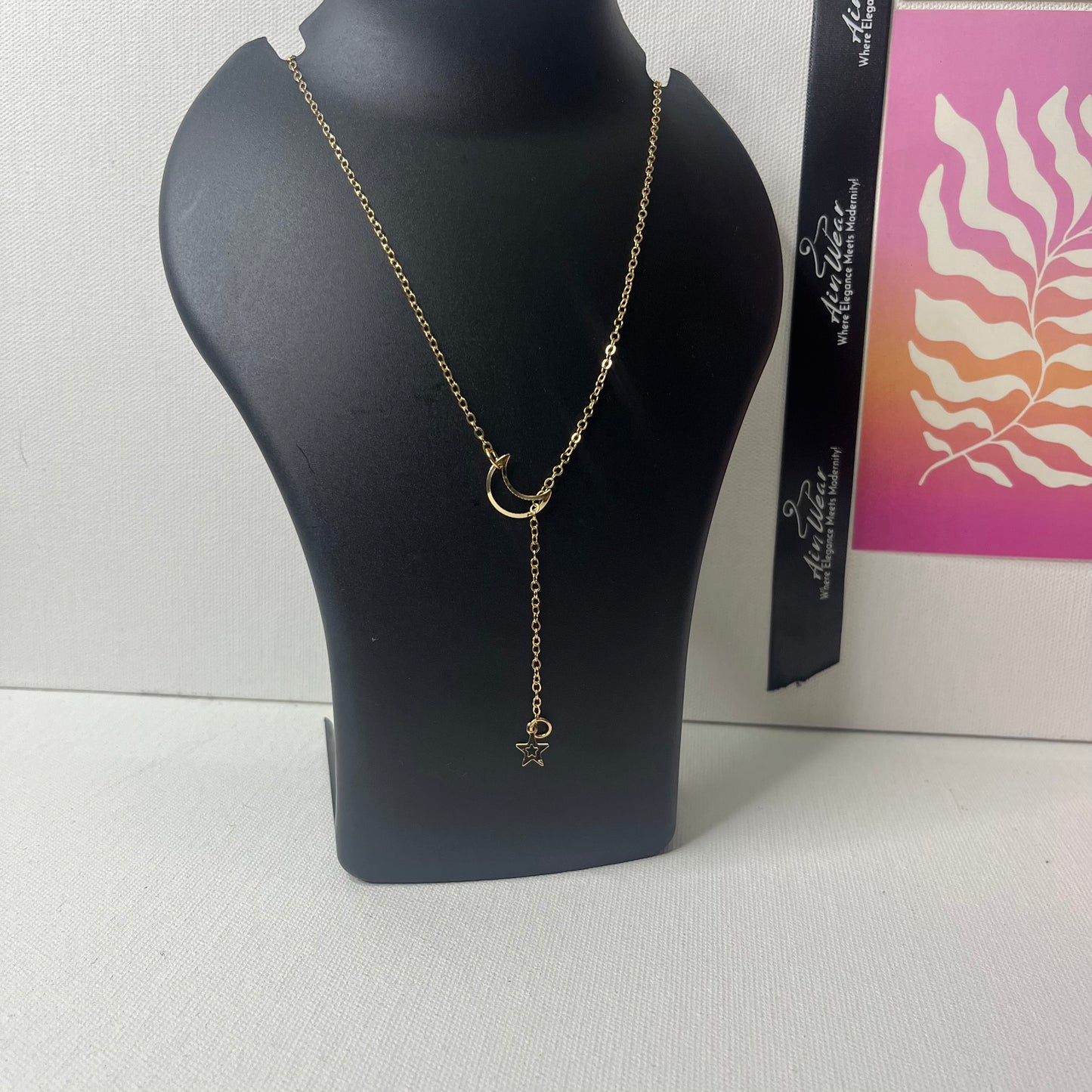 Korean Moon & Star Minimal Necklace