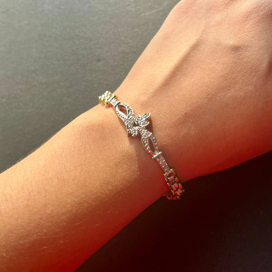 Silver Diamond Studded Bracelet Ain Wear