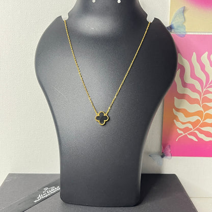 Viral Black Clover Gold Plated Anti Tarnish Necklace