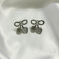 Silver-Toned Cherry Stud Korean Earrings
