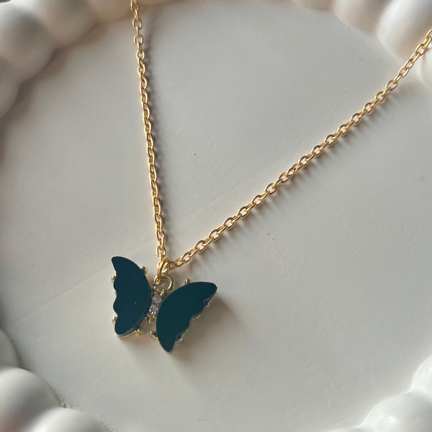 Black Butterfly Necklace