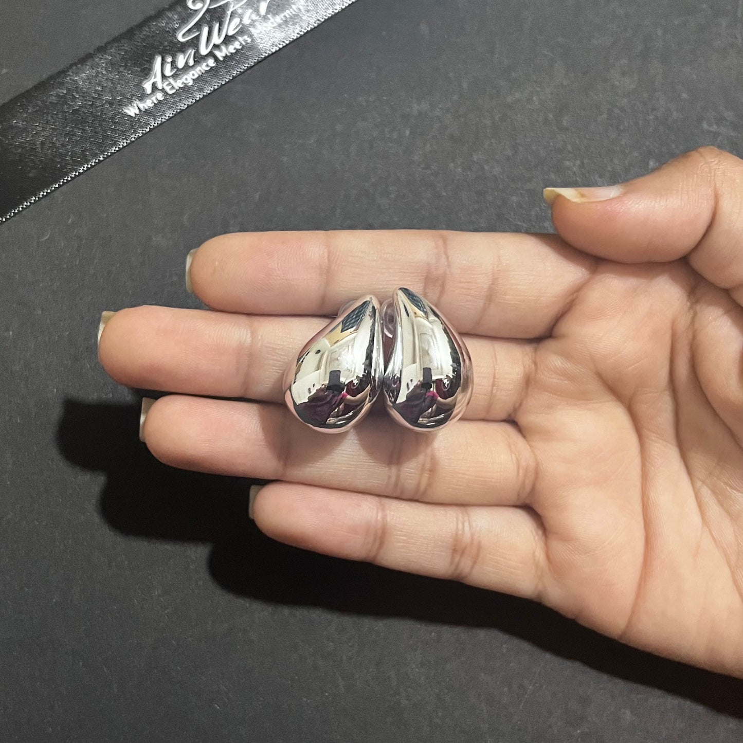 Silver Teardrop Earring