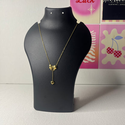 Viral Bow Anti Tarnish Necklace Combo (Set Of 3)