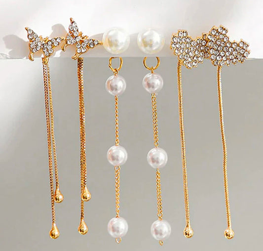 Luna Long Earrings (3 Pairs)