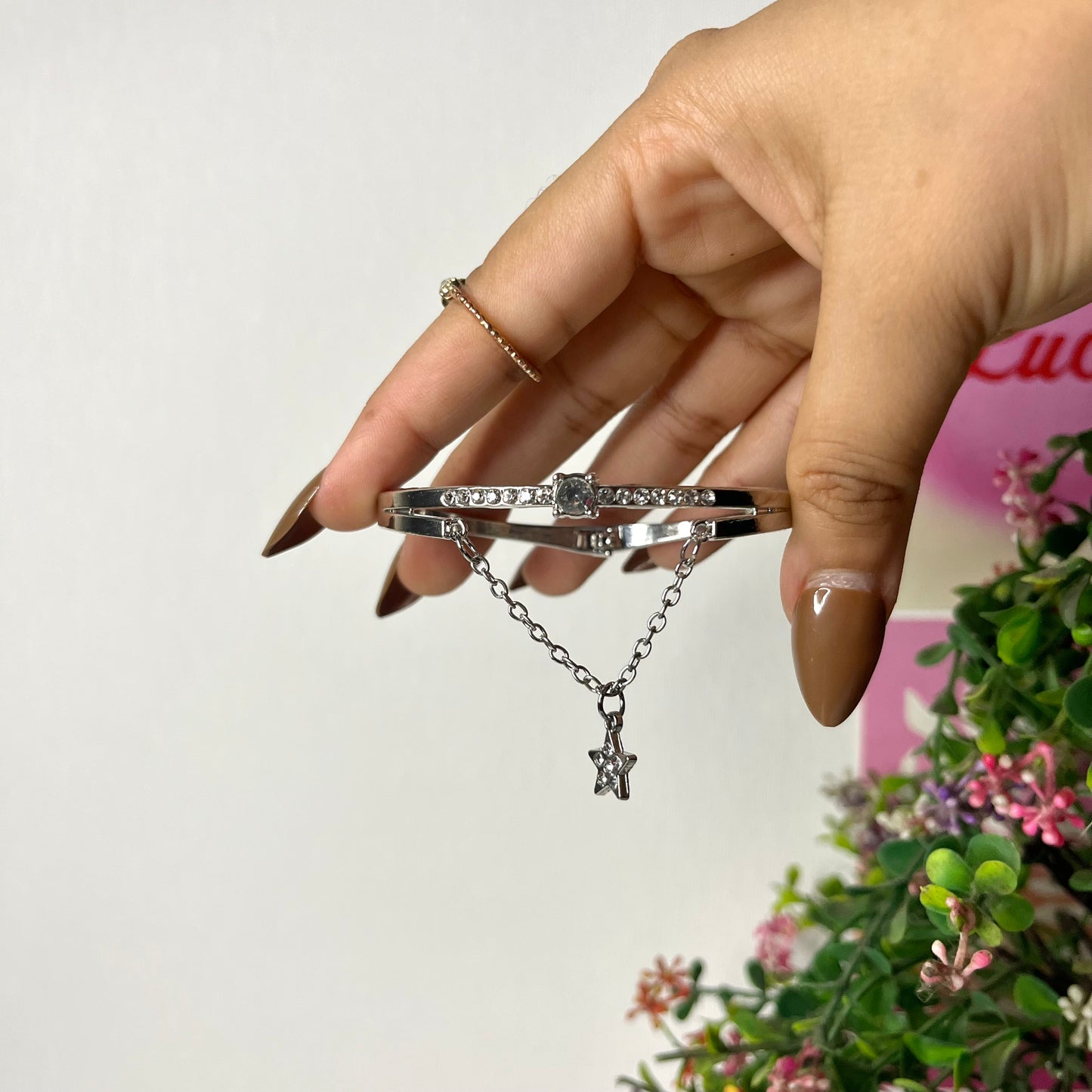 Silver Plated Star Studded Bracelet
