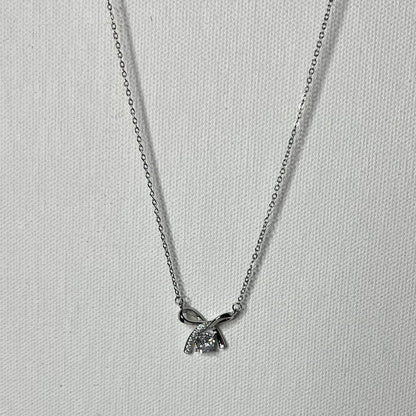 Anti Tarnish Silver Plated Crystal Studded Necklace