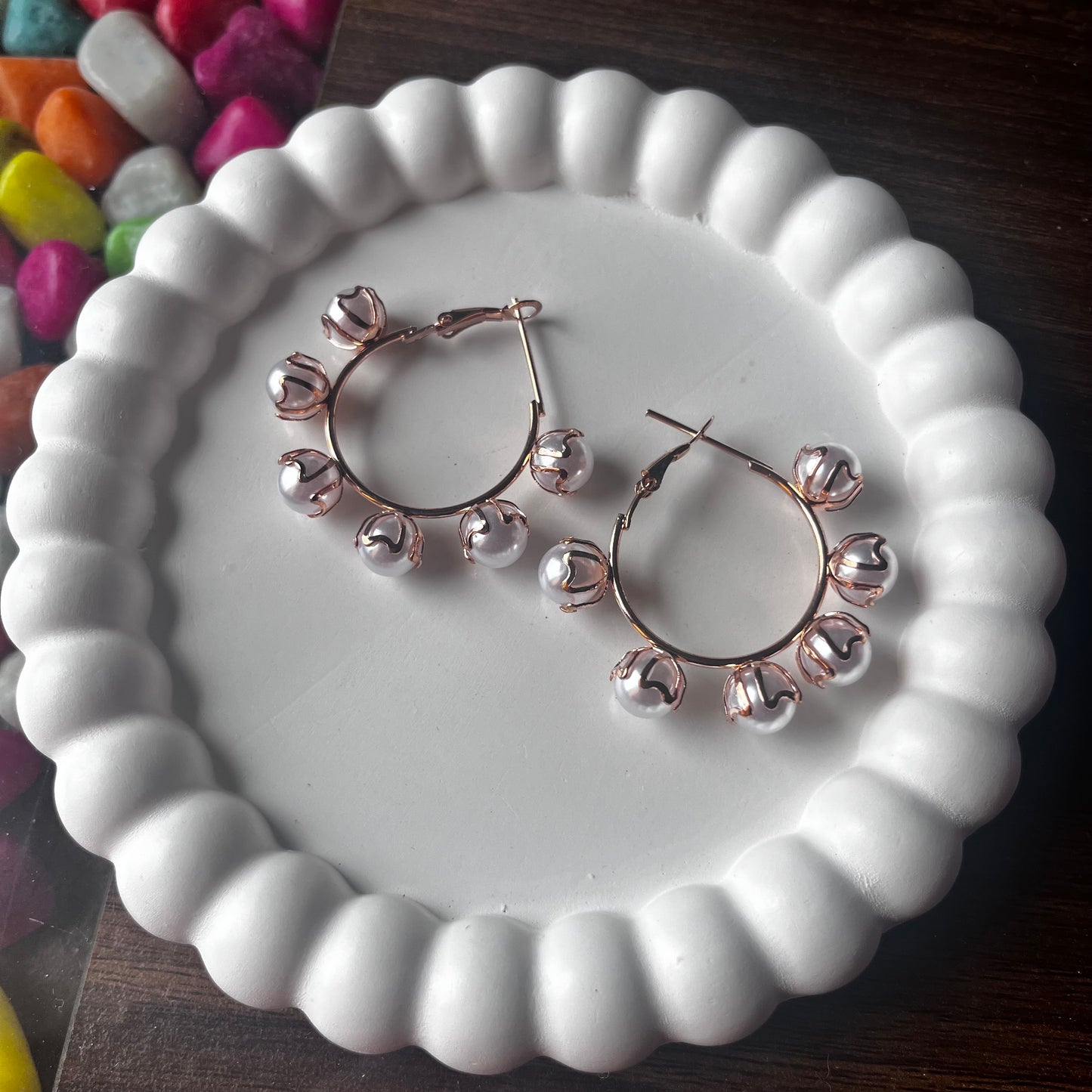 Pearls Hoop Earrings