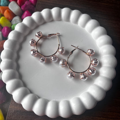 Pearls Hoop Earrings