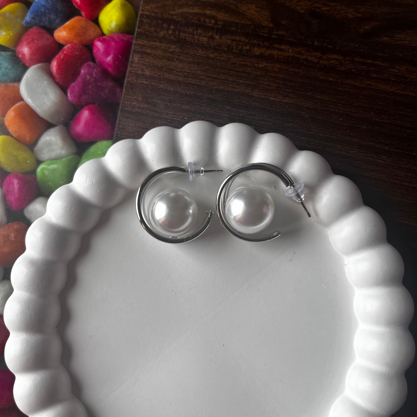Pearl Hoop Earrings