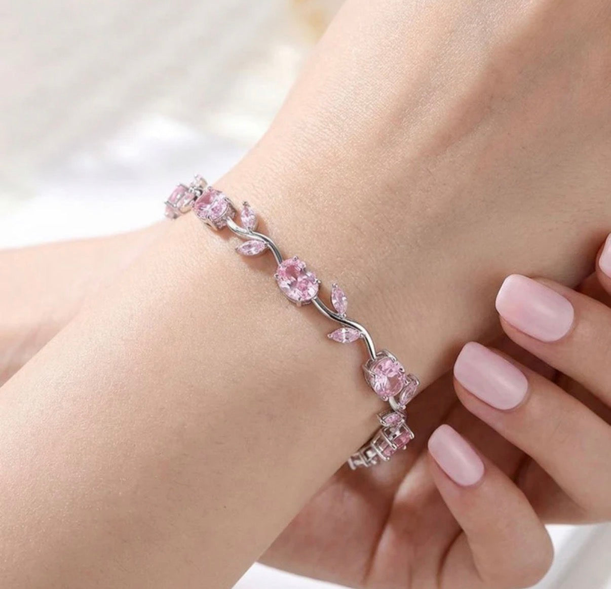 Viral Pink Tulip Anti Tarnish Bracelet