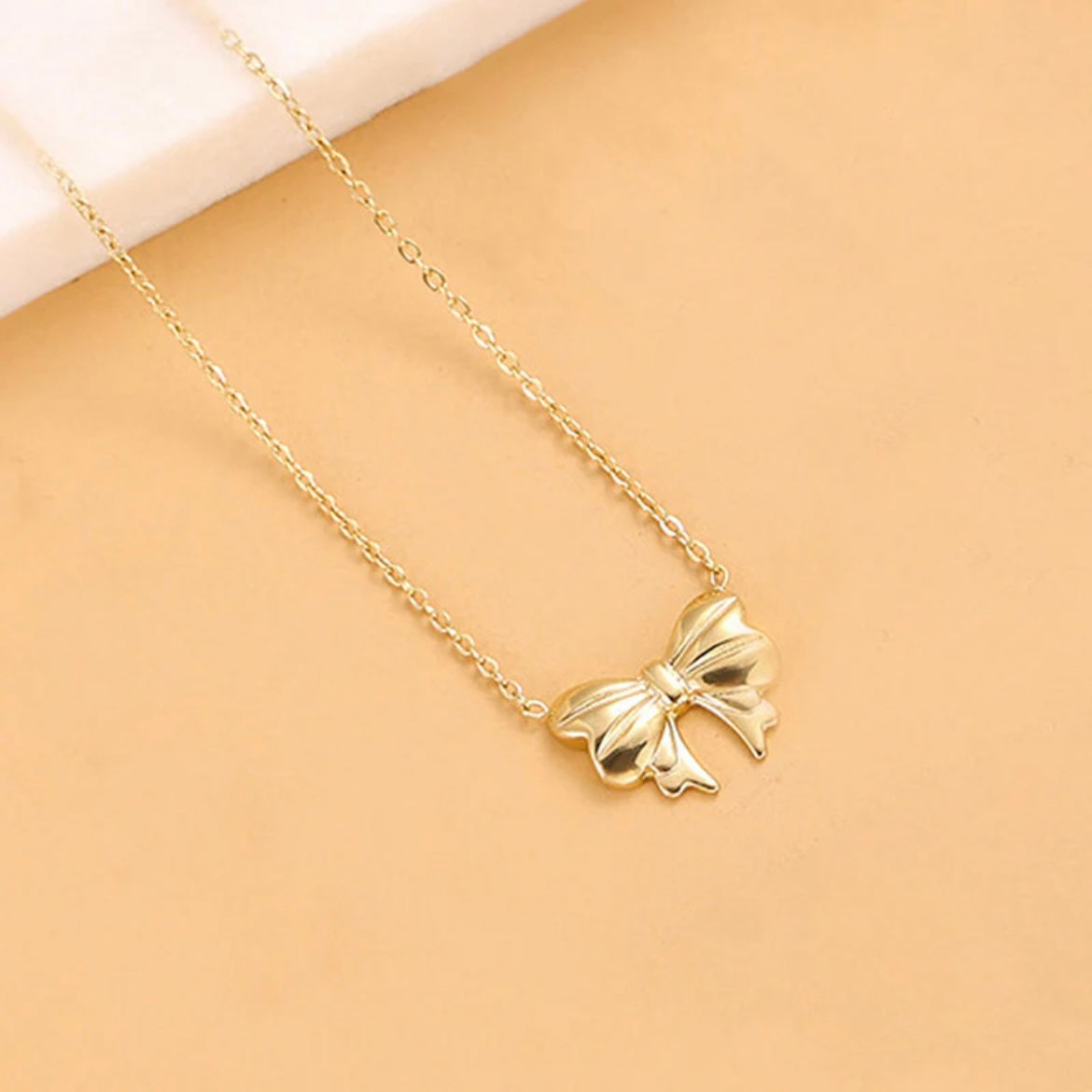 Gold Plated Anti Tarnish Bow Pendant