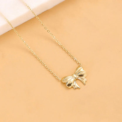 Gold Plated Anti Tarnish Bow Pendant