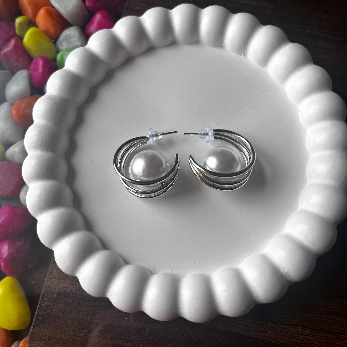 Pearl Hoop Earrings