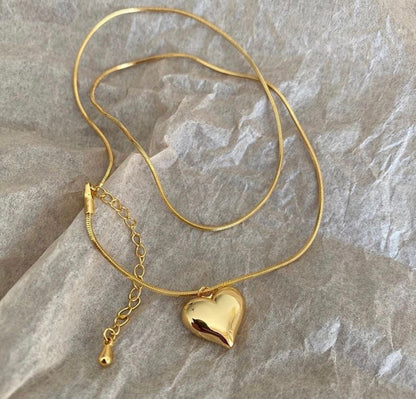 Viral Dainty Gold Heart Pendant Necklace