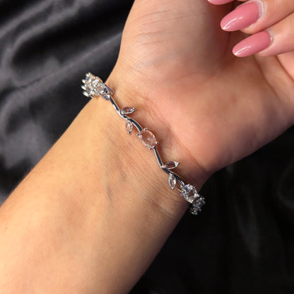 Viral Silver Tulip Anti Tarnish Bracelet