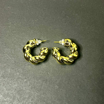 Viral Golden Twisted Stud Earrings