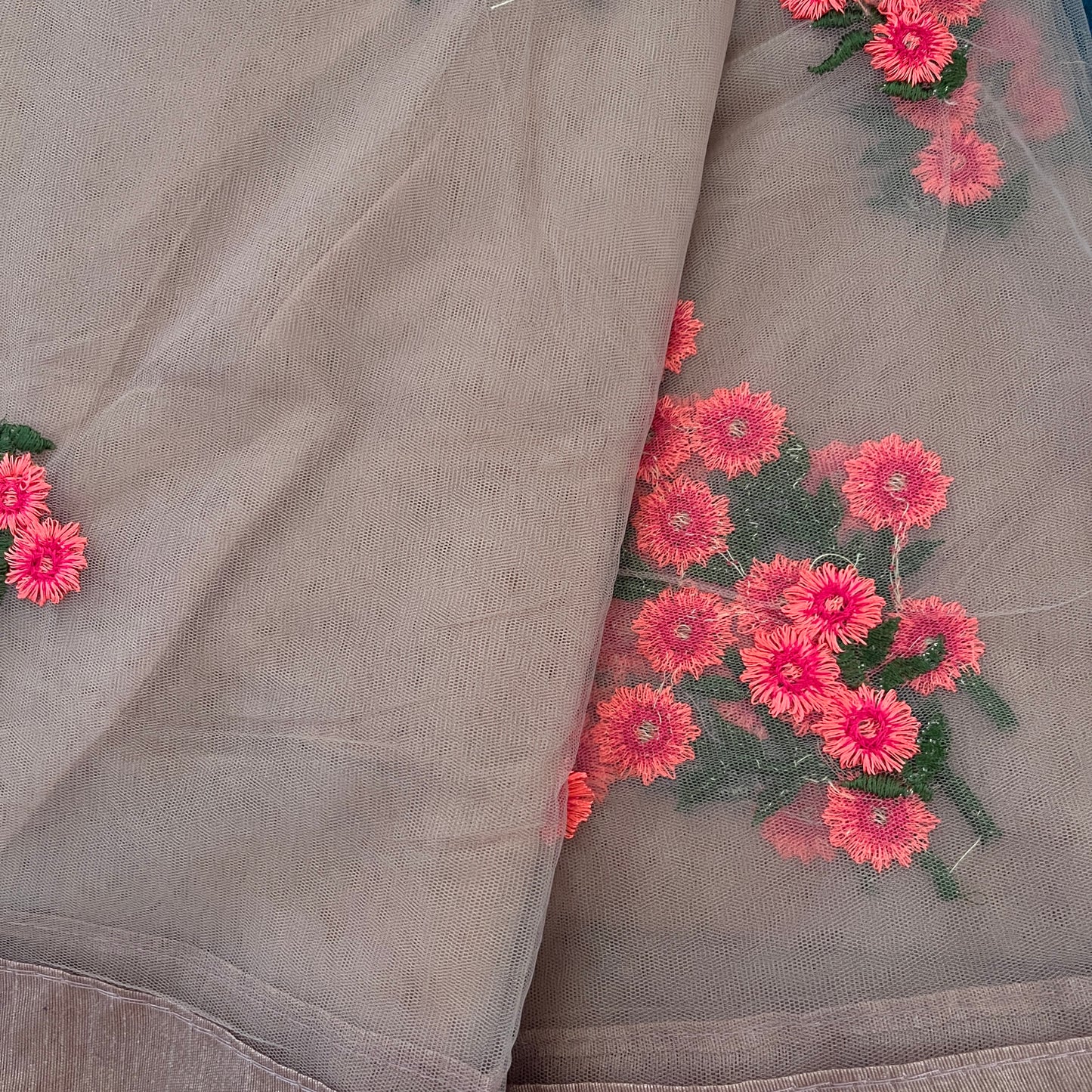 Floral Net Saree