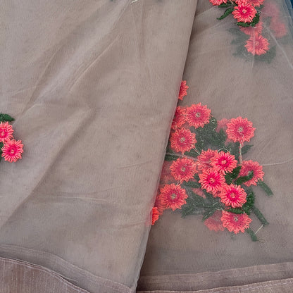Floral Net Saree