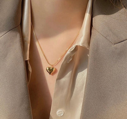 Viral Dainty Gold Heart Pendant Necklace