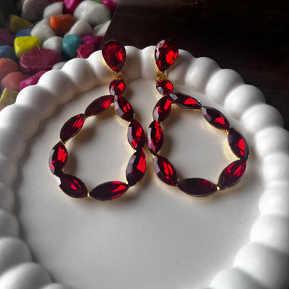 Viral Red Gemstone Earrings