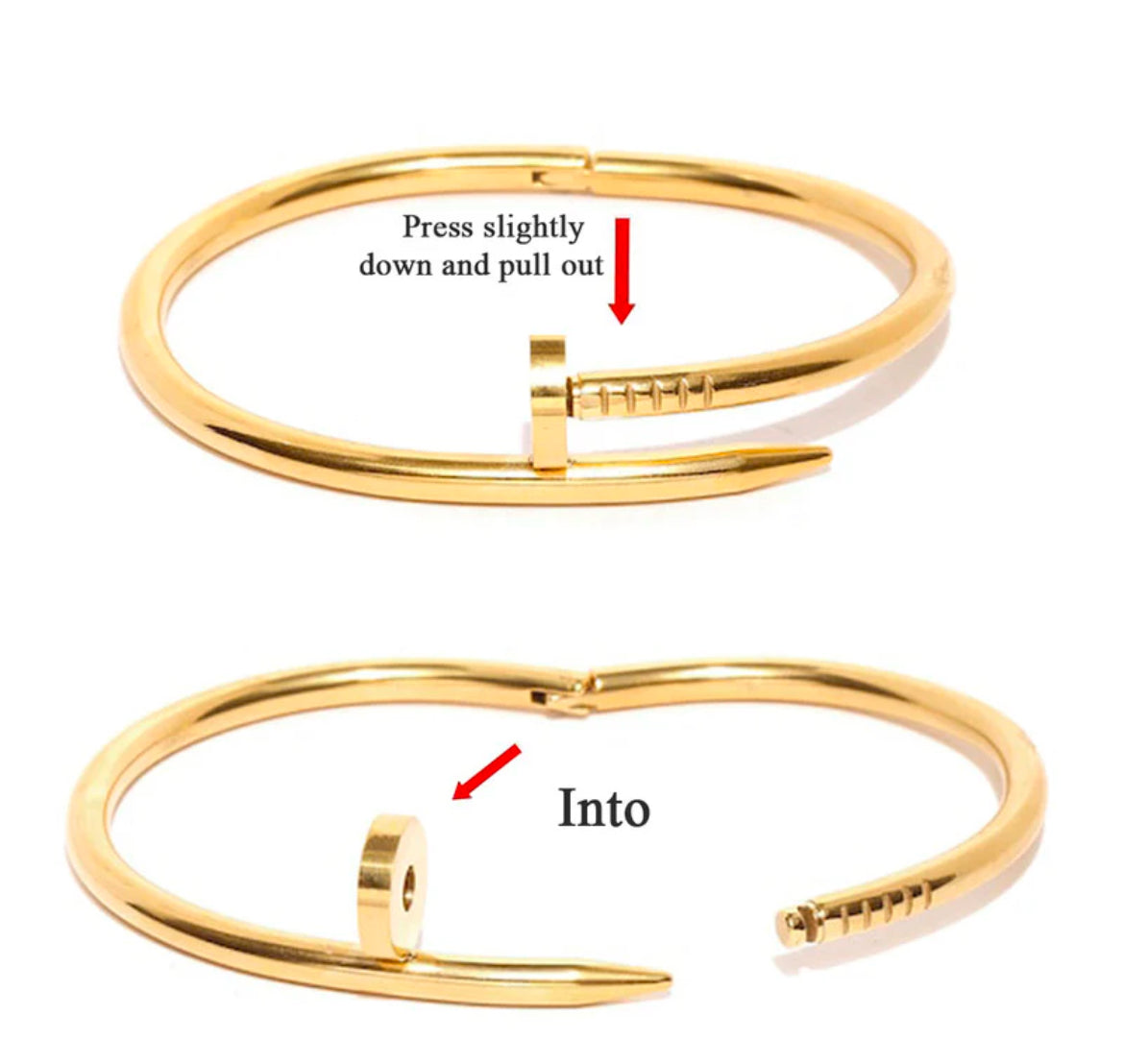 Golden Anti Tarnish Nail Bracelet