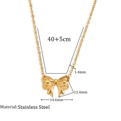 Gold Plated Anti Tarnish Bow Pendant