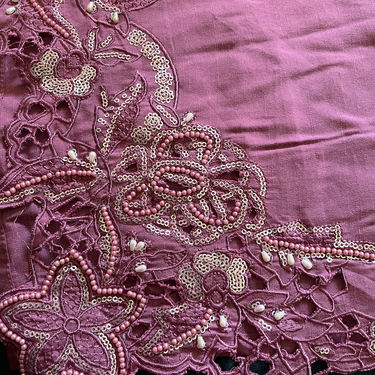 Noor Pink Embroidered Cut Work Suit