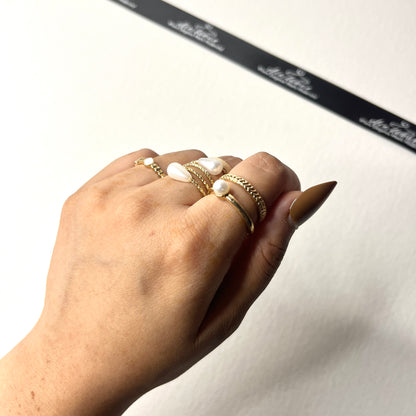 Pearl Hug Stack Rings Set Of 5