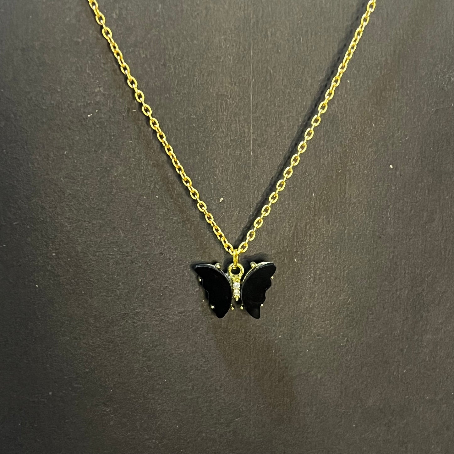 Black Butterfly Necklace