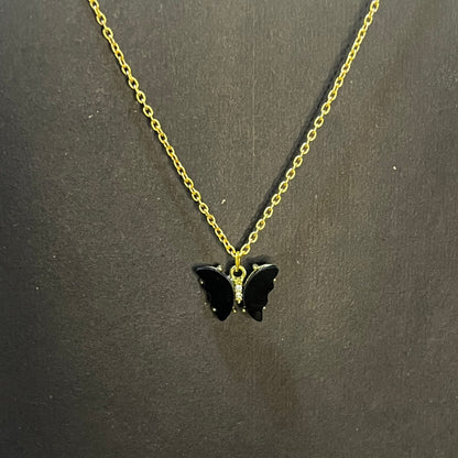 Black Butterfly Necklace