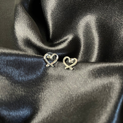 Minimal Silver Heart Earrings