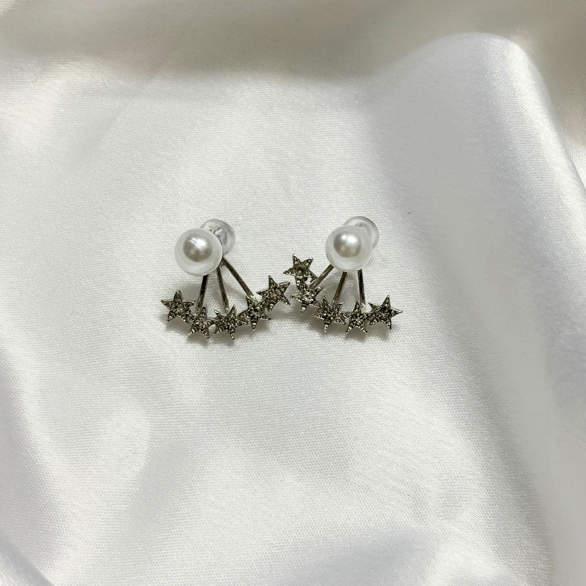 Silver Starburst Stud Korean Earrings